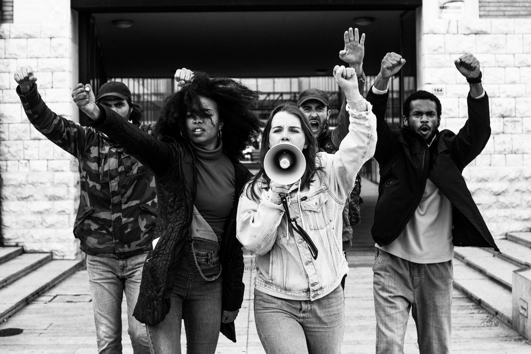 People Protesting Outdoors